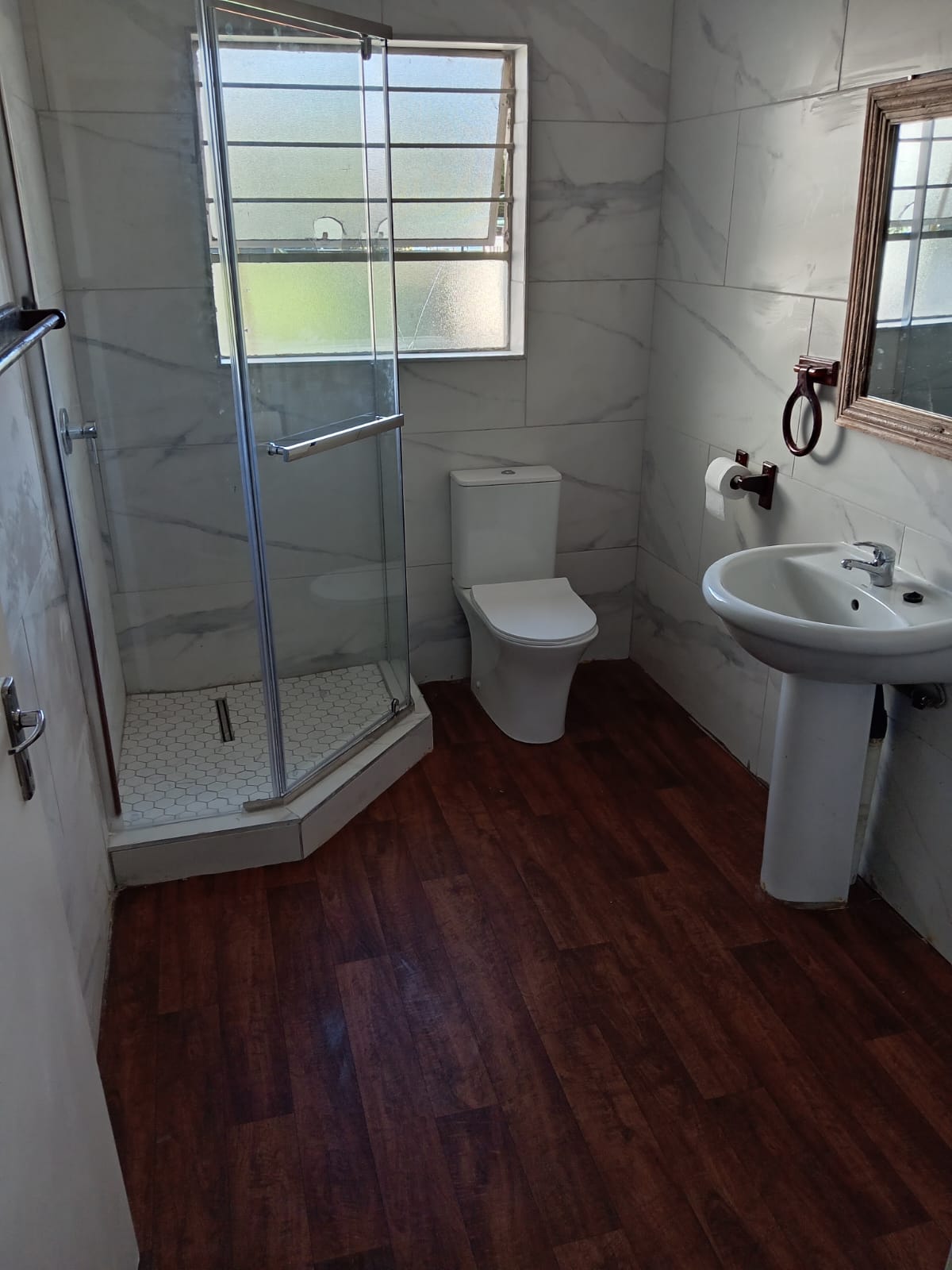 Renovated marble bathroom